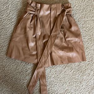 Brown leather shorts